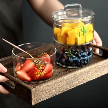 European minimalist glass storage jar with lid Glass bowl dessert jar Storage bottle Storage container Home kitchen supplies
European minimalist glass storage jar with lid Glass bowl dessert jar Storage bottle Storage container Home kitchen supplies