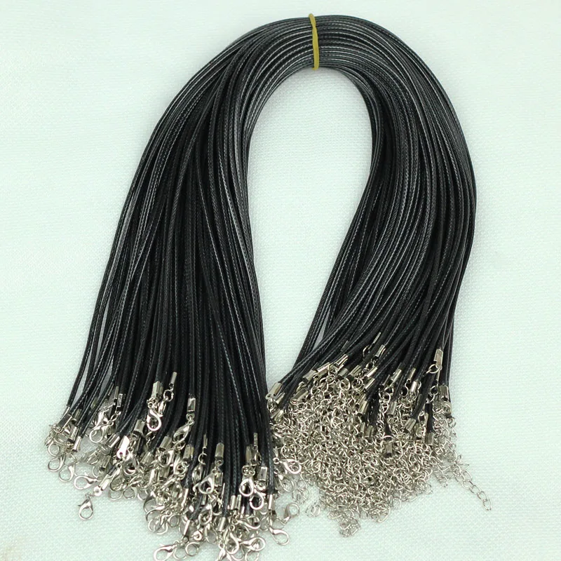 20pcs/lot 1.5mm / 2mm Handmade Black Leather Cord Braided Waxed Rope Chain Necklaces with Lobster Clasp String Cord DIY Jewelry
20pcs/lot 1.5mm / 2mm Handmade Black Leather Cord Braided Waxed Rope Chain Necklaces with Lobster Clasp String Cord DIY Jewelry