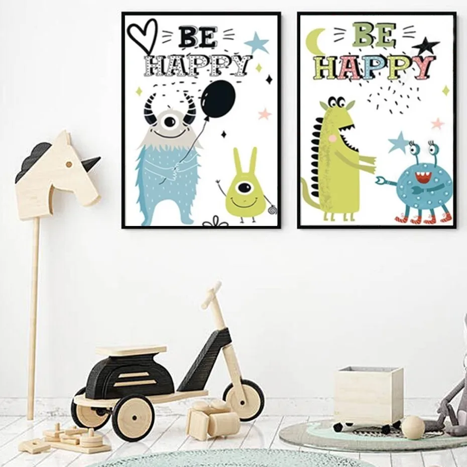 Cartoon Be Happy Monster Nursery Canvas Paintings POP Wall Art Pictures Kids Gift Poster and Print Bedroom Home Decor
Cartoon Be Happy Monster Nursery Canvas Paintings POP Wall Art Pictures Kids Gift Poster and Print Bedroom Home Decor