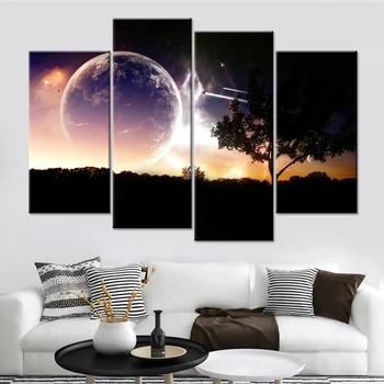Painting Modular Poster Canvas 4 Pieces/Pcs Space Tree Landscape Wall Picture Decor
Painting Modular Poster Canvas 4 Pieces/Pcs Space Tree Landscape Wall Picture Decor