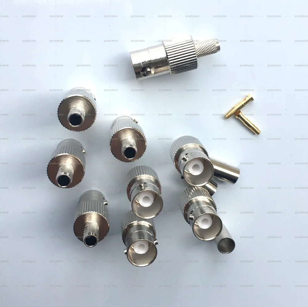 50 шт. x BNC гнездо обжимной для RG58 RG142 RG400 LMR195 кабель коаксиальный разъем
50 шт. x BNC гнездо обжимной для RG58 RG142 RG400 LMR195 кабель коаксиальный разъем