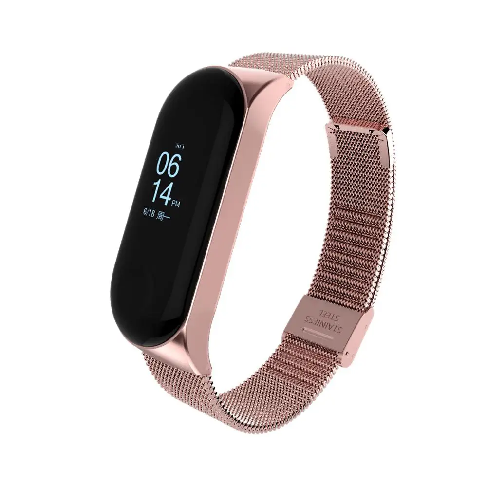 Ремешок металлический для Xiaomi Mi Band 3 браслет из нержавеющей стали r20 MiBand |
