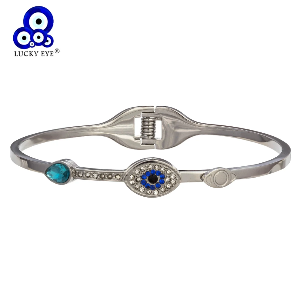 Lucky Eye Titanium Steel Evil Eye Bangle Bracelet Silver Gold Micro Cubic Zircon Bangle Luxury Jewelry For Women Gift EY5159
Lucky Eye Titanium Steel Evil Eye Bangle Bracelet Silver Gold Micro Cubic Zircon Bangle Luxury Jewelry For Women Gift EY5159