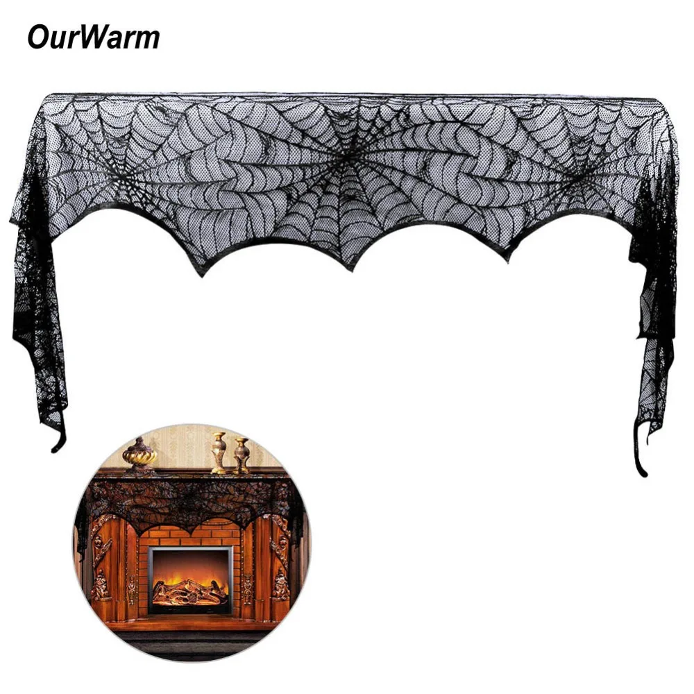 OurWarm Halloween Decoration Black Lace Cobweb Fireplace Scarf 45*245cm Home Horror Table Decor Halloween Props Party Supplies
OurWarm Halloween Decoration Black Lace Cobweb Fireplace Scarf 45*245cm Home Horror Table Decor Halloween Props Party Supplies