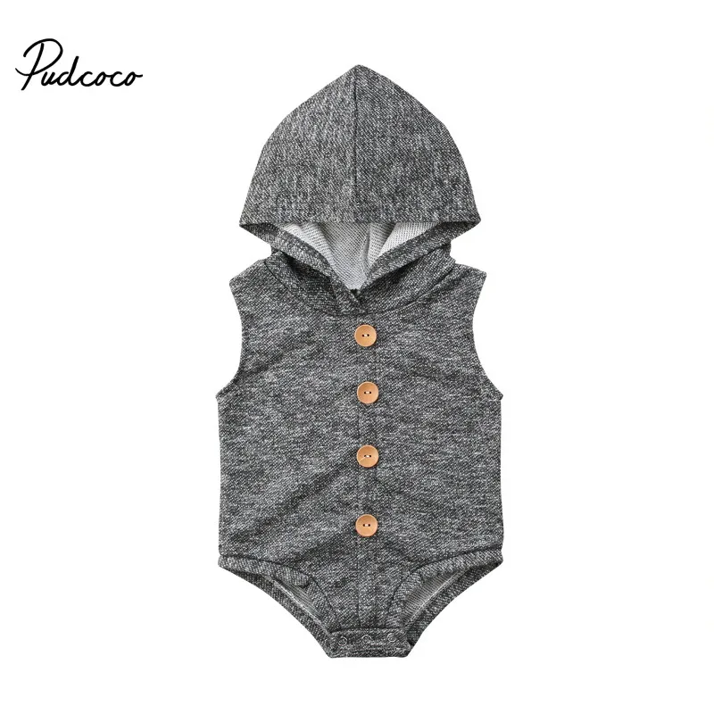 Pudcoco 2018 Newborn Baby Boy Hoodies Bodysuits Sleeveless Summer Cool Gray Boys Bodysuits One-Pieces Baby Clothing 0-24M
Pudcoco 2018 Newborn Baby Boy Hoodies Bodysuits Sleeveless Summer Cool Gray Boys Bodysuits One-Pieces Baby Clothing 0-24M