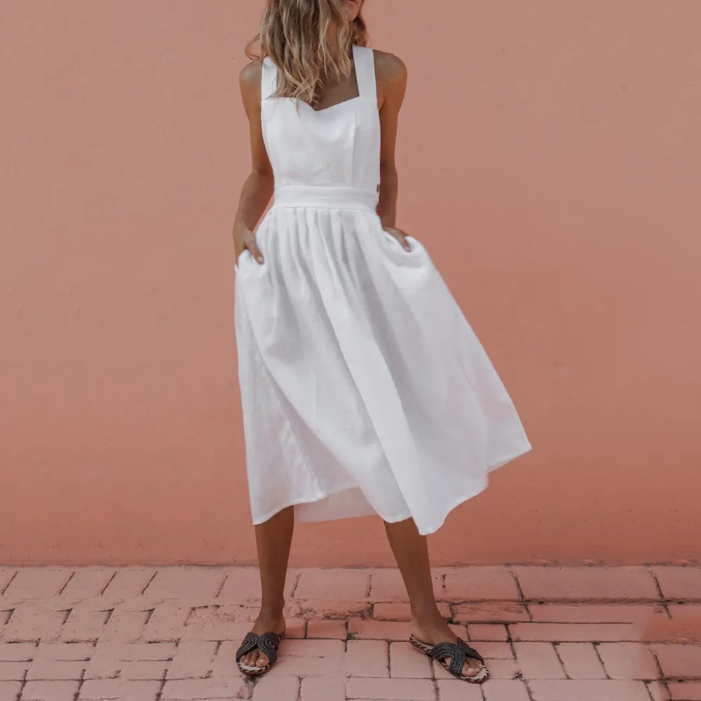Dress Women Sexy Strap Snap Buttoned Waist Casual Pleated Dress Elegant Women Sexy Sleeveless Slim beach dress @8
Dress Women Sexy Strap Snap Buttoned Waist Casual Pleated Dress Elegant Women Sexy Sleeveless Slim beach dress @8