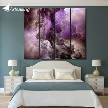 4 piece Printed abstract purple clouds wonders panel paintings home decor large canvas posters and prints Free shipping/up-1294D
4 piece Printed abstract purple clouds wonders panel paintings home decor large canvas posters and prints Free shipping/up-1294D