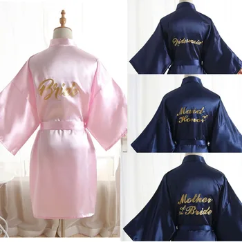 Golden Word Wedding Bride Bridesmaid Robe Solid Bathrobe Short Kimono Robe Night Robe Bath Robe Fashion Dressing Gown For Women
Golden Word Wedding Bride Bridesmaid Robe Solid Bathrobe Short Kimono Robe Night Robe Bath Robe Fashion Dressing Gown For Women
