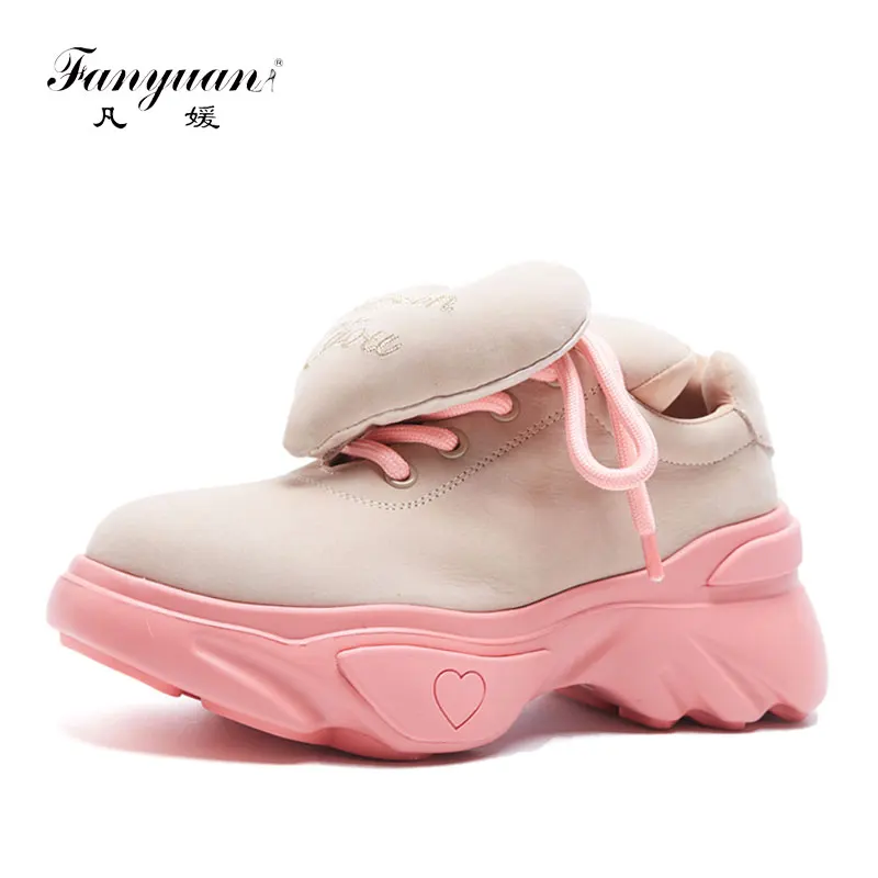 Fanyuan Women Flats Spring Breathable Sneakers Mixed Colors Lace-Up Flat Platform Shoes Lovely Heart-Shaped Flat Casual Shoes
Fanyuan Women Flats Spring Breathable Sneakers Mixed Colors Lace-Up Flat Platform Shoes Lovely Heart-Shaped Flat Casual Shoes