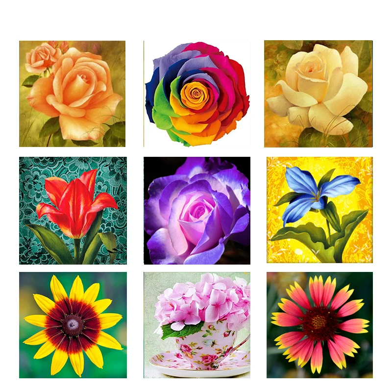 DIY 5D Coloured Flowers Rose Diamond Painting Cross Stitch Kits Diamond Embroidery Diamond Mosaic Home Decoration
DIY 5D Coloured Flowers Rose Diamond Painting Cross Stitch Kits Diamond Embroidery Diamond Mosaic Home Decoration