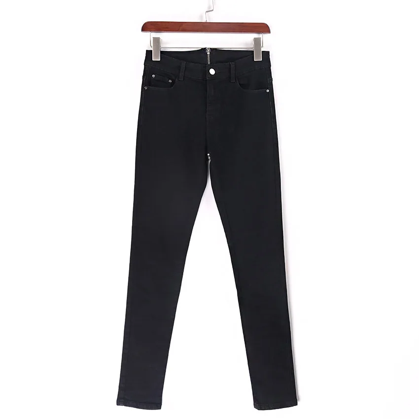 Retro Back Zipper Jeans Women High 