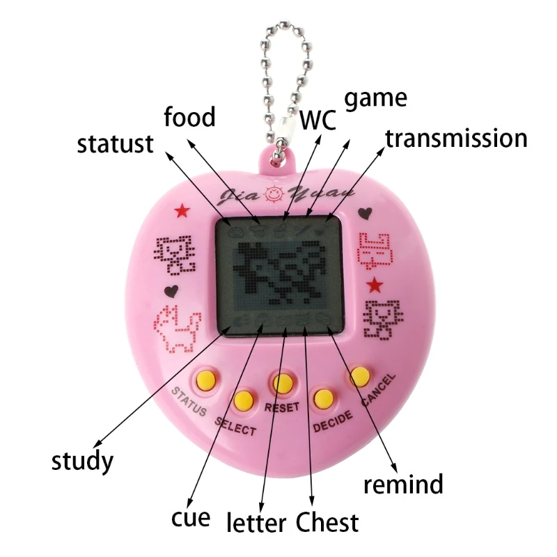 LCD Virtual Digital Pet Handheld Electronic Game Machine With Keychain Heart Shape
LCD Virtual Digital Pet Handheld Electronic Game Machine With Keychain Heart Shape