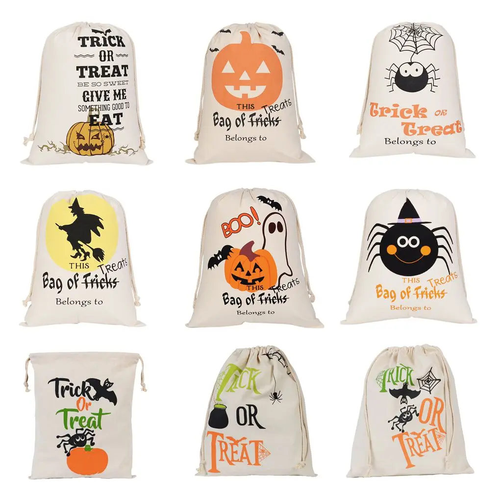 Halloween Decor Drawstring Beam Port Sack Canvas Halloween Printing Bags Trick or Treat Bags with Pumpkin Decoration
Halloween Decor Drawstring Beam Port Sack Canvas Halloween Printing Bags Trick or Treat Bags with Pumpkin Decoration
