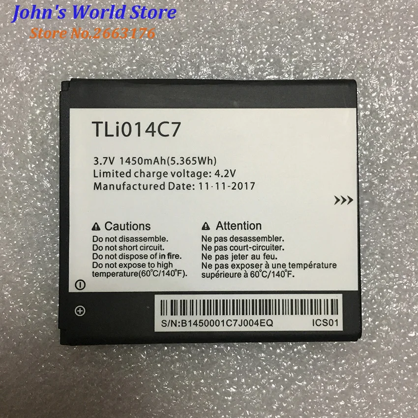 High Quality 3.7V 1450mAh TLi014C7 For Alcatel OneTouch Pixi First 4024D 4024X 4.0" Battery
High Quality 3.7V 1450mAh TLi014C7 For Alcatel OneTouch Pixi First 4024D 4024X 4.0" Battery
