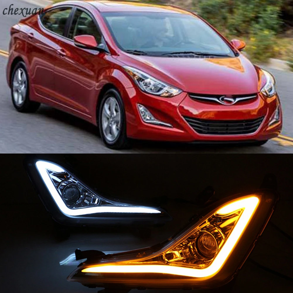 CSCSNL 1 Set LED DRL Daytime Running Lights ABS Fog Lamp Cover With Turn Yellow Signal For Hyundai Elantra Avante 2014 2015
CSCSNL 1 Set LED DRL Daytime Running Lights ABS Fog Lamp Cover With Turn Yellow Signal For Hyundai Elantra Avante 2014 2015