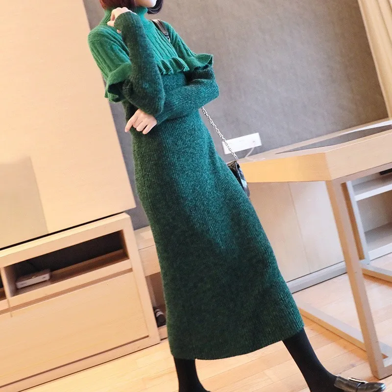 LANMREM 2018 Turtlrneck Patchwork Ruffle Kmitting Dresses For Women Autumn Witner New Fashion Female's Long Sleeve Dress YG207
LANMREM 2018 Turtlrneck Patchwork Ruffle Kmitting Dresses For Women Autumn Witner New Fashion Female's Long Sleeve Dress YG207
