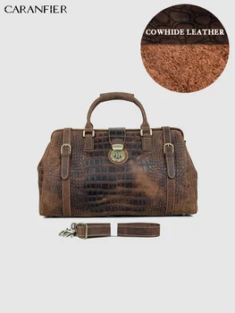 CARANFIER Mens Travel Bags Crazy Horse Genuine Cowhide Leather Crocodile Pattern Handbags Large Capacity Vintage Luggage Bags
CARANFIER Mens Travel Bags Crazy Horse Genuine Cowhide Leather Crocodile Pattern Handbags Large Capacity Vintage Luggage Bags