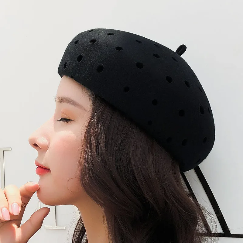 SUOGRY New Fashion Hat For Women Wool Berets Solid Color Hollow Wool Felt Cap Female Boina Hats Beret Gorras Autumn Winter
SUOGRY New Fashion Hat For Women Wool Berets Solid Color Hollow Wool Felt Cap Female Boina Hats Beret Gorras Autumn Winter