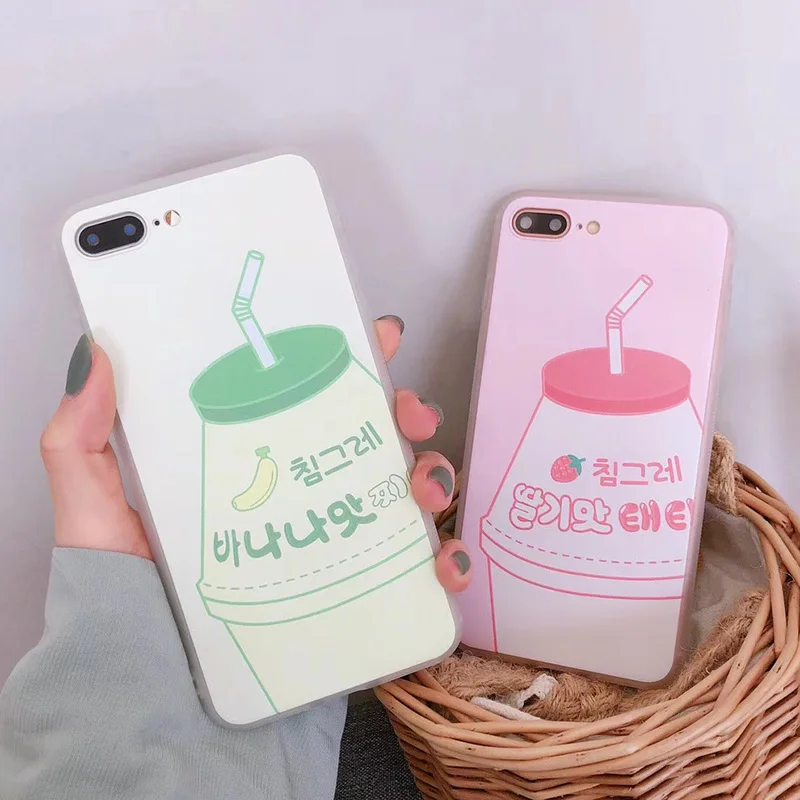 Korean pink strawberry banana yogurt phone case for iPhoneX XR XS MAX couple mobile phone case for iPhone 7 6 8 Plus case
Korean pink strawberry banana yogurt phone case for iPhoneX XR XS MAX couple mobile phone case for iPhone 7 6 8 Plus case