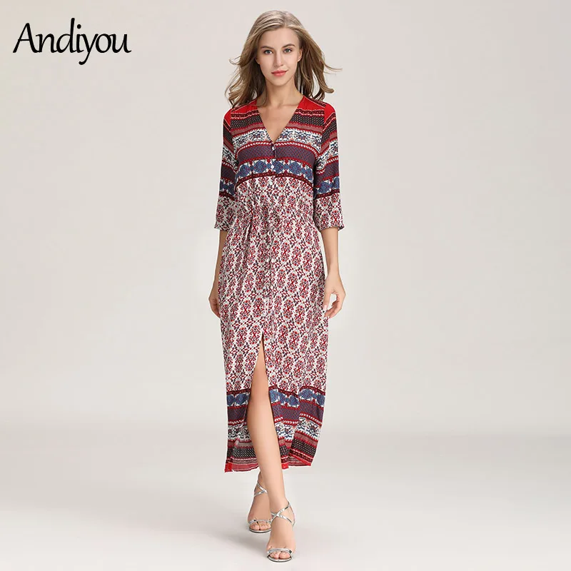 Women Summer Dress 2019 Sexy V Neck Three Quarter Sleeve Print Boho Beach Long Dress Elegant Slim Party Split Dresses Vestidos
Women Summer Dress 2019 Sexy V Neck Three Quarter Sleeve Print Boho Beach Long Dress Elegant Slim Party Split Dresses Vestidos