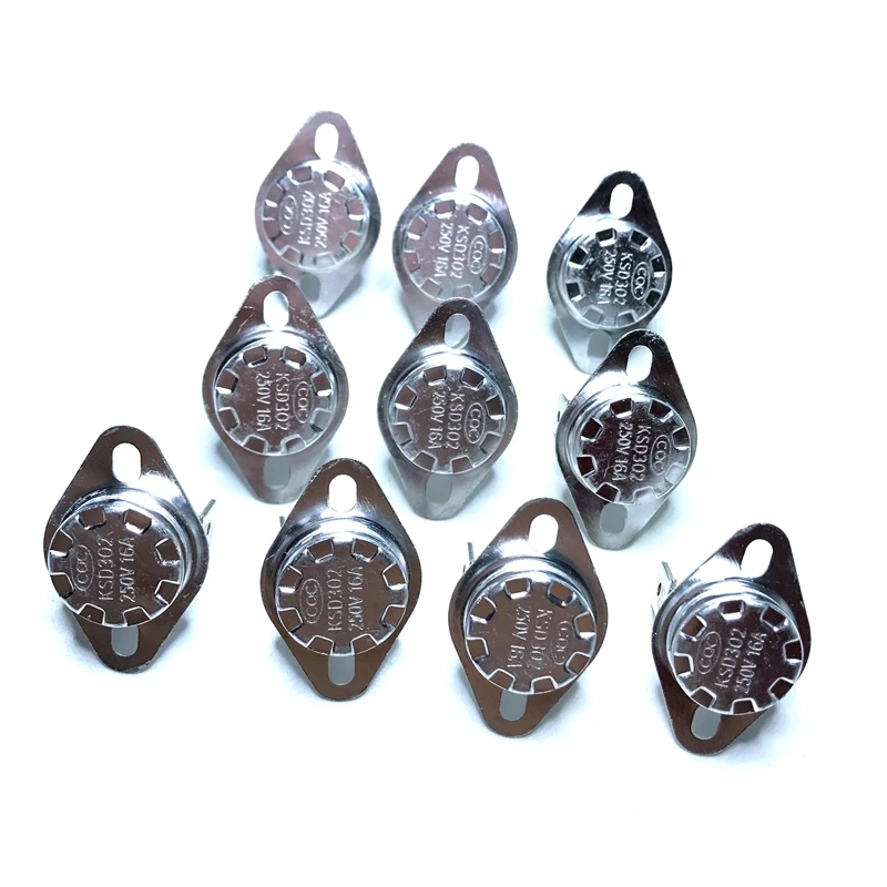 10PCS KSD302 250V 16A 40-125 Dreege Normally Closed Ceramic Temperature Switch Thermostat Bent Foot KSD301 85 Degrees 90 C 45C
10PCS KSD302 250V 16A 40-125 Dreege Normally Closed Ceramic Temperature Switch Thermostat Bent Foot KSD301 85 Degrees 90 C 45C