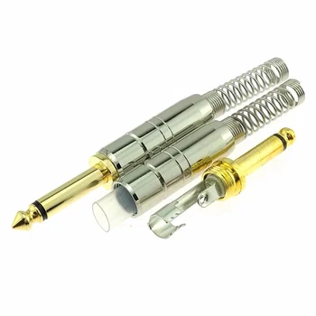 100pcs High Quality 6.35mm Gold-plated Audio Plug Connector Waterproof Mono-sound with Spring Mike Microphone Plug Welding
100pcs High Quality 6.35mm Gold-plated Audio Plug Connector Waterproof Mono-sound with Spring Mike Microphone Plug Welding