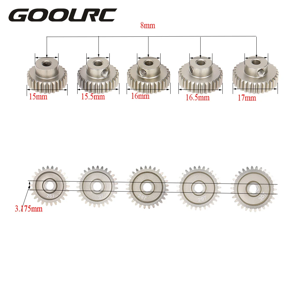 Шестерня GoolRC 48DP 26T 27T 28T 29T 30T металлический Шестеренчатый мотор комбинированный