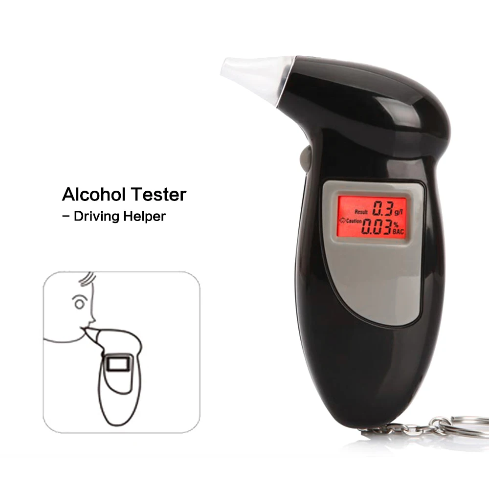 Professional Safety Digital Breath Alcohol Tester LED Display Key Chain Alkohol Tester Breathalyzer Analyzer with 5 Mouthpieces
Professional Safety Digital Breath Alcohol Tester LED Display Key Chain Alkohol Tester Breathalyzer Analyzer with 5 Mouthpieces