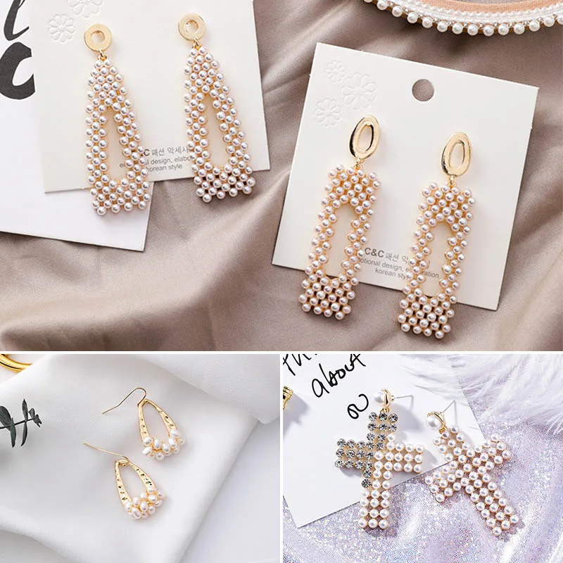 Fashion Asymmetric Cross Geometric Triangle Rectangle Pearl Drop Earrings for Women Cute Handmade Beaded Pearl Pendant Earrings
Fashion Asymmetric Cross Geometric Triangle Rectangle Pearl Drop Earrings for Women Cute Handmade Beaded Pearl Pendant Earrings