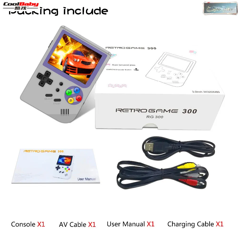 New 3 INCH Video games Portable Retro FC console Retro Game Handheld Games Console Player RG 300 16G+32G 3000 GAMES Tony system
New 3 INCH Video games Portable Retro FC console Retro Game Handheld Games Console Player RG 300 16G+32G 3000 GAMES Tony system