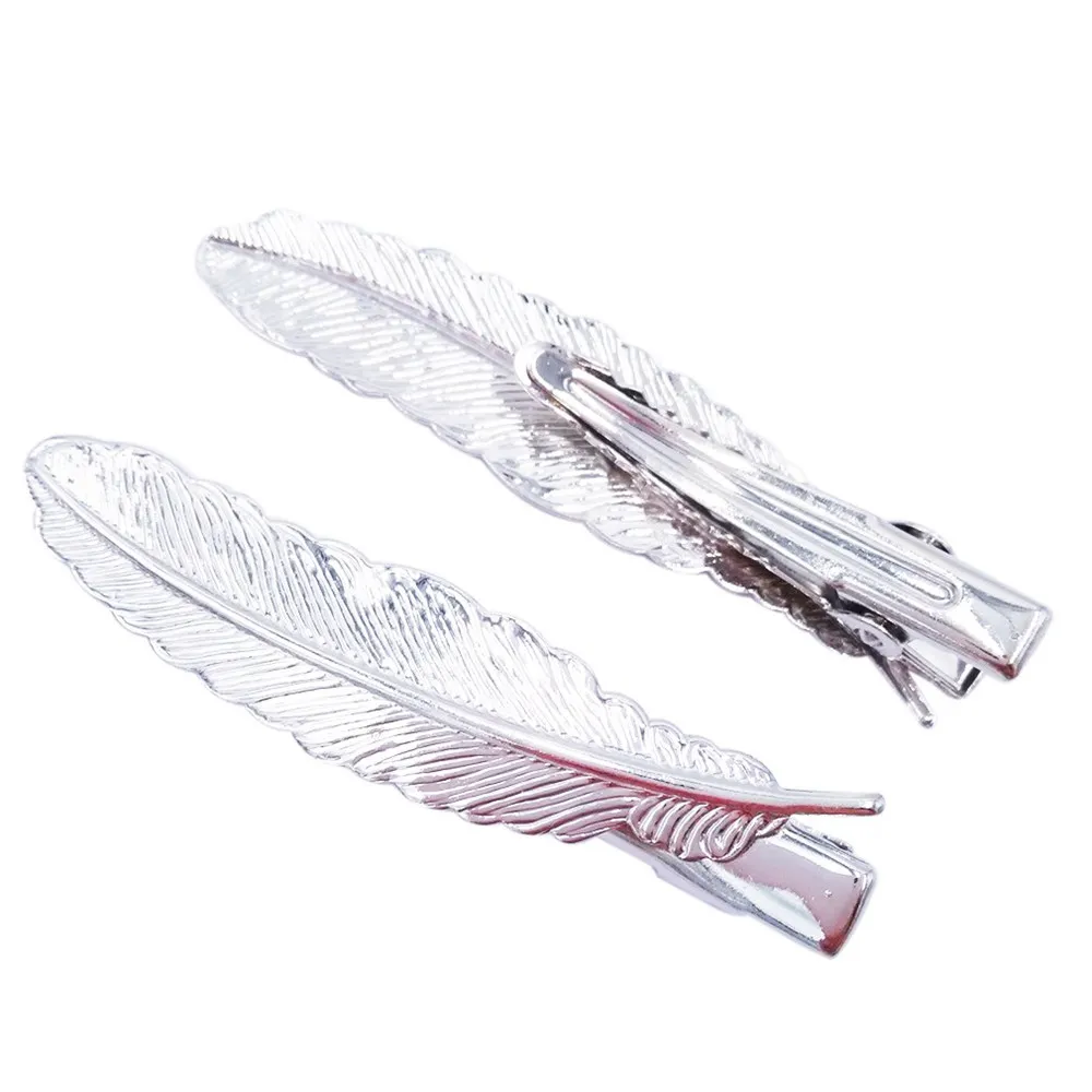Silver Plated 100piece 35mm Hair Clips with 12x52mm Feather Hairgrips accessories Duckbill Clip Jewelry Findings Wholesale HCF05
Silver Plated 100piece 35mm Hair Clips with 12x52mm Feather Hairgrips accessories Duckbill Clip Jewelry Findings Wholesale HCF05