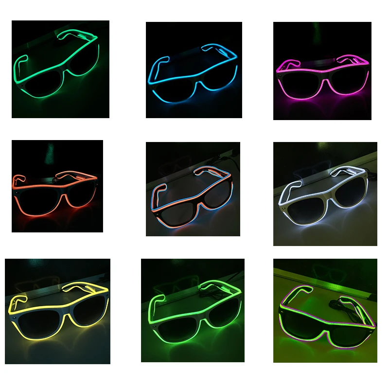 Durable Tools Flashing EL Wire Led Glasses Luminous Party Decorative Lighting Classic Gift Bright LED Light Up Party SunGlasses
Durable Tools Flashing EL Wire Led Glasses Luminous Party Decorative Lighting Classic Gift Bright LED Light Up Party SunGlasses