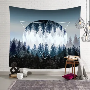 

HD Forest Tapestry As if in the Forest Home Decor Tropical Trees 3D Decorative Wall Tapestry Moonlight Decorative House blankets