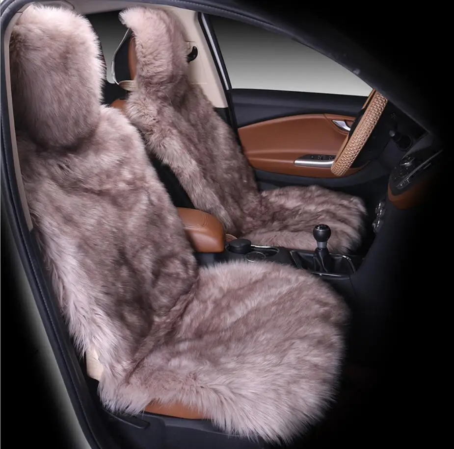 

A universal size natural sheepskin fur capes on the car seat cover of Australian 100% sheepskin Combo Kit for car priora C078