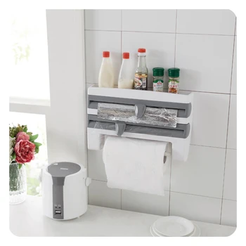 1Pcs multifunctional kitchen plastic wrap foil paper towel holder, foil wrapping paper cutting seasoning bottle sorting box
1Pcs multifunctional kitchen plastic wrap foil paper towel holder, foil wrapping paper cutting seasoning bottle sorting box