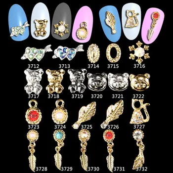 100PCS Feather Leaf Bear Design Charm Glitter Rhinestone 3d Alloy Nail Jewelry Studs For Nail Decorations #ML3712-3732
100PCS Feather Leaf Bear Design Charm Glitter Rhinestone 3d Alloy Nail Jewelry Studs For Nail Decorations #ML3712-3732