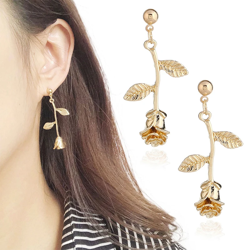 Hot 2018 New Korean Rose Flowers earrings for Women romantic gold color female Earring wholesale
Hot 2018 New Korean Rose Flowers earrings for Women romantic gold color female Earring wholesale