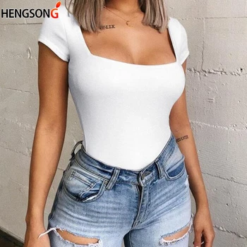 Sexy Bodysuits Women Casual Summer Body Tops 2019 Square Collar Short Sleeve White Black Red Bodycon Bodysuits Rompers
Sexy Bodysuits Women Casual Summer Body Tops 2019 Square Collar Short Sleeve White Black Red Bodycon Bodysuits Rompers