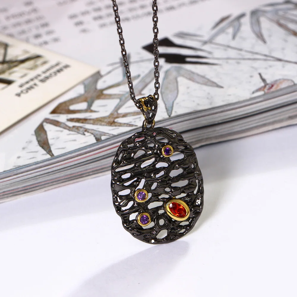 Red Crystal CZ big Oval Suspension Hollow Design Jewellery Pendant for Women Black Gold color Unique Necklace Jewelry
Red Crystal CZ big Oval Suspension Hollow Design Jewellery Pendant for Women Black Gold color Unique Necklace Jewelry