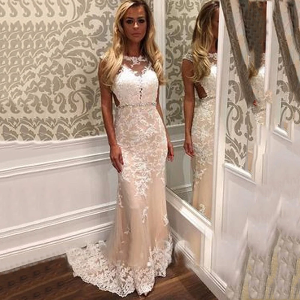 Elegant Long Prom Dresses 2019 Appliques Beaded Belt Lace Evening Gowns Zipper Back Sweep Train For Formal Party Gown
Elegant Long Prom Dresses 2019 Appliques Beaded Belt Lace Evening Gowns Zipper Back Sweep Train For Formal Party Gown