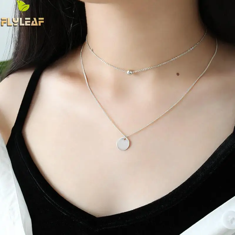 Flyleaf 18k Gold Double Chain Layer Round Ball Necklaces & Pendants For Women Ins Simple 925 Sterling Silver Fashion Jewelry
Flyleaf 18k Gold Double Chain Layer Round Ball Necklaces & Pendants For Women Ins Simple 925 Sterling Silver Fashion Jewelry