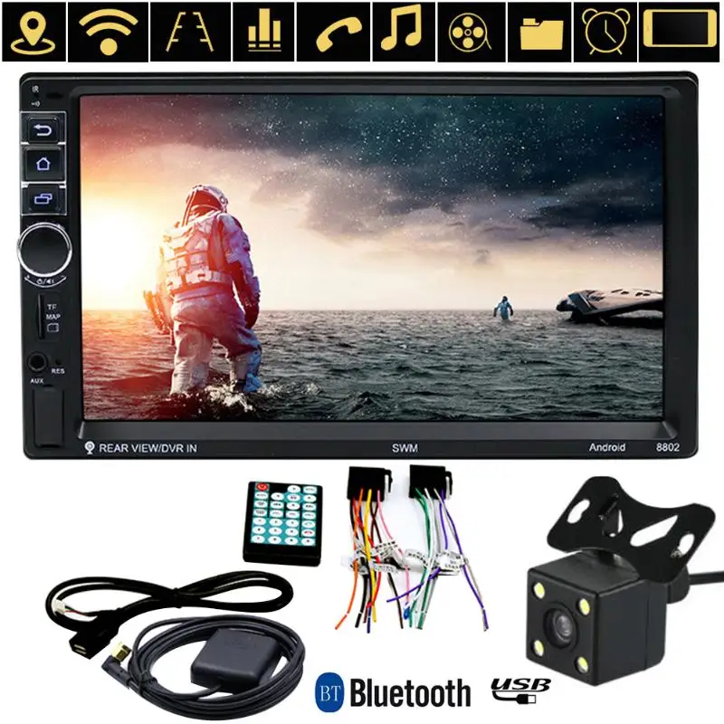 7" 2 DIN Touch Screen Android Car MP5 Player Auto Bluetooth WiFi GPS Navigator FM Radio Autoradio Automagnito wi/ Reverse Camera
7" 2 DIN Touch Screen Android Car MP5 Player Auto Bluetooth WiFi GPS Navigator FM Radio Autoradio Automagnito wi/ Reverse Camera