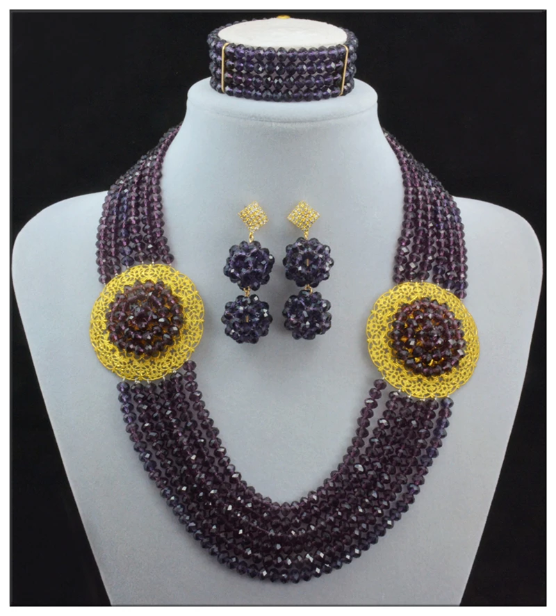 Marvelous 6 Rows Nigerian Wedding African Beads Jewelry Set Purple Crystal Beads Jewelry Set Free Shipping 10003
Marvelous 6 Rows Nigerian Wedding African Beads Jewelry Set Purple Crystal Beads Jewelry Set Free Shipping 10003