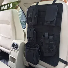 Molle tático universal assento de carro volta organizador militar molle painel veículo protetor capa de assento kit esteira preta(China)