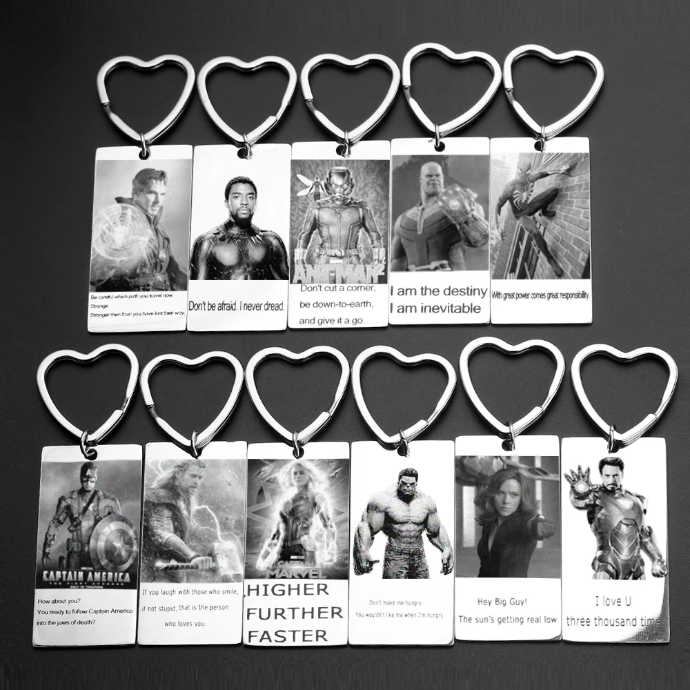 Custom Keychain Rectangular Stainless Steel Moment Picture and Text Default 19 Styles Keychain Ring Power Game & The Avengers
Custom Keychain Rectangular Stainless Steel Moment Picture and Text Default 19 Styles Keychain Ring Power Game & The Avengers