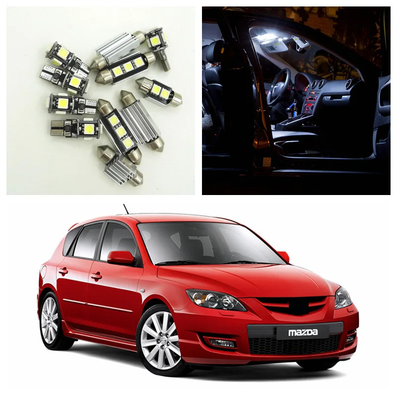 8pcs Xenon White LED Light Bulbs Interior Package Kit For 2004 2005 2006 2007 2008 2009 Mazda 3 Map Dome License Plate Lamp
8pcs Xenon White LED Light Bulbs Interior Package Kit For 2004 2005 2006 2007 2008 2009 Mazda 3 Map Dome License Plate Lamp