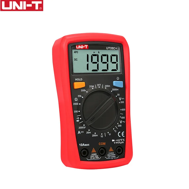 

UNI-T UT33C+ Digital Multimeter Auto Range Palm Size AC DC Voltmeter Ammeter Resistance Capatitance Tester