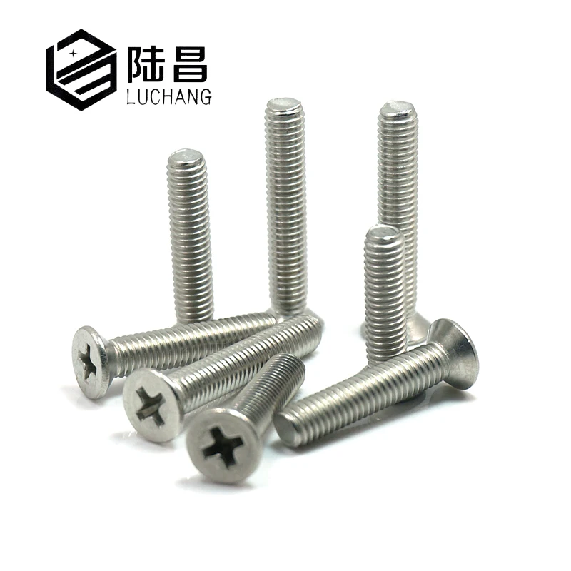 

LUCHANG 500pcs/Lot M1.4 M2 304 Stainless Steel Flat Head Cross Machine Countersunk Head Screw Bolt Fastener