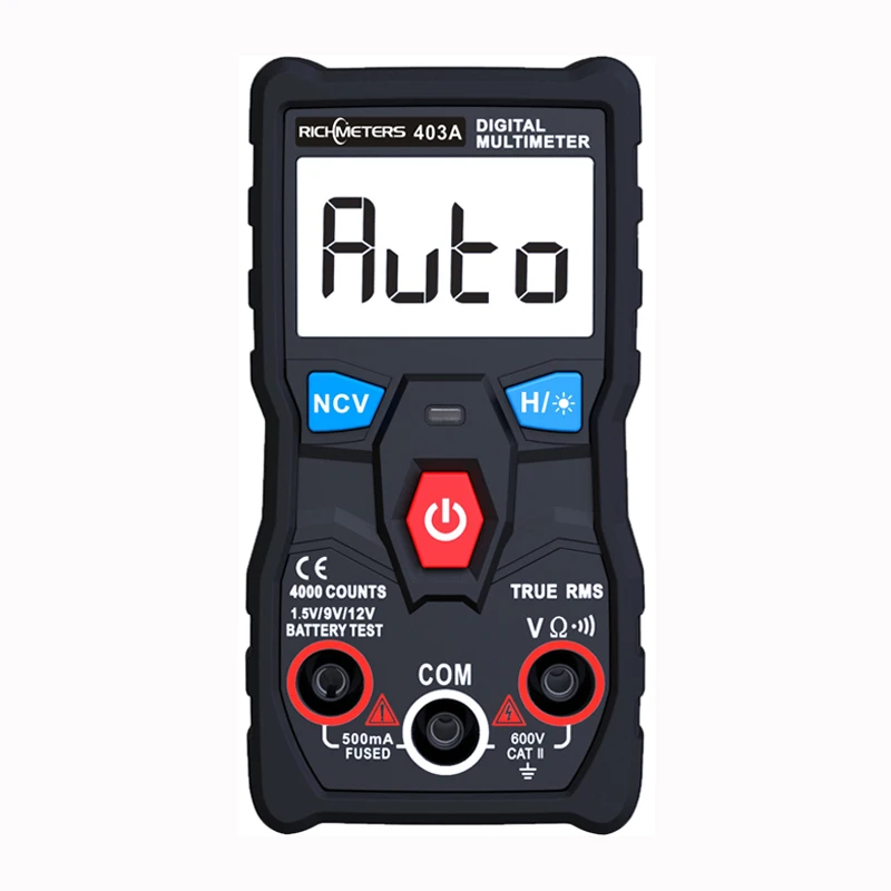 RICHMETERS 403A Automatic Digital Multimeter True-RMS intelligent NCV 4000 Counts AC/DC Voltage Ohm Battery Test Tool
RICHMETERS 403A Automatic Digital Multimeter True-RMS intelligent NCV 4000 Counts AC/DC Voltage Ohm Battery Test Tool