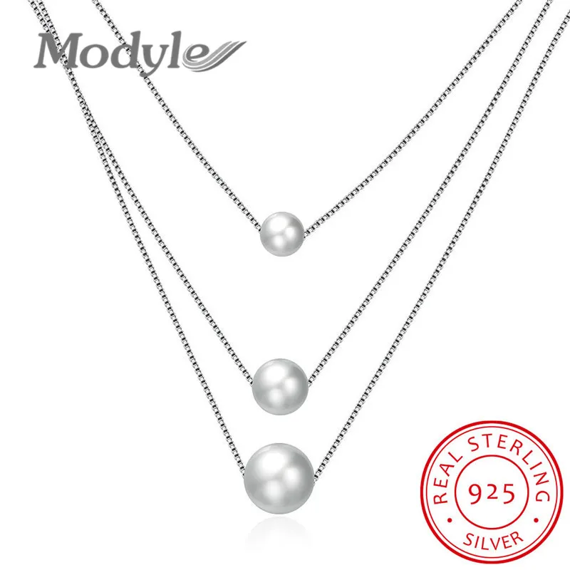 Modyle 100% 925 Sterling Silver Three Layers Pearl Pendant Necklace Women Fashion Fine Jewelry
Modyle 100% 925 Sterling Silver Three Layers Pearl Pendant Necklace Women Fashion Fine Jewelry